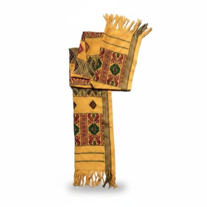 Yellow Ethnic Woven Stole