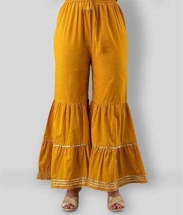 FABRR - Yellow Cotton Flared Women's Palazzos ( Pack of 1 )