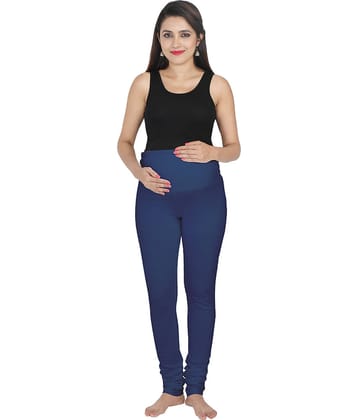 Lulamom Navy Cotton Maternity Leggings/Tights