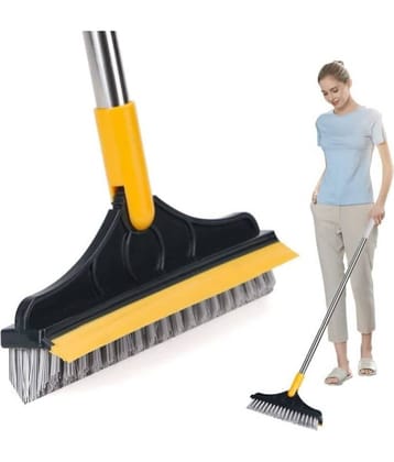 HINGOL 2-in-1 Bathroom Cleaning Brush with Wiper - Long Handle 180° Rotate Toilet Brush, Tiles Cleaning, Floor Scrub for Kitchen and Bathroom Accessoriess