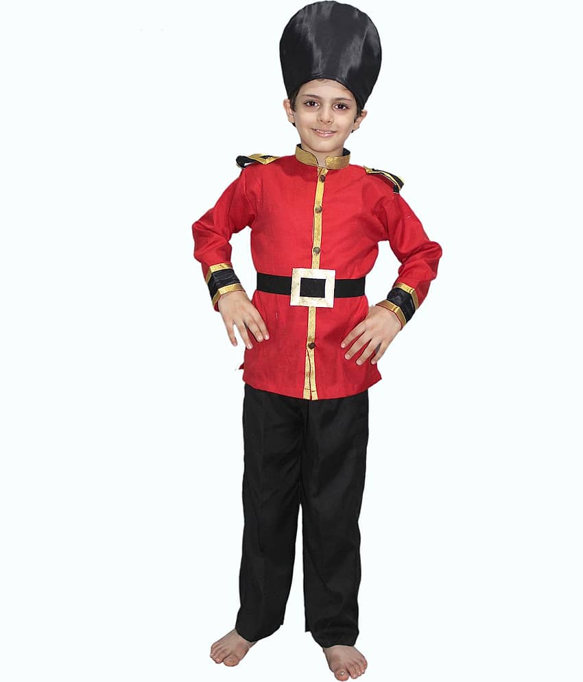 Kaku Fancy Dresses British Guard Costume For Boys | British Soldier Fancy Dress For Kids, Independence Day & Republic Day Costume - 7-8 Years