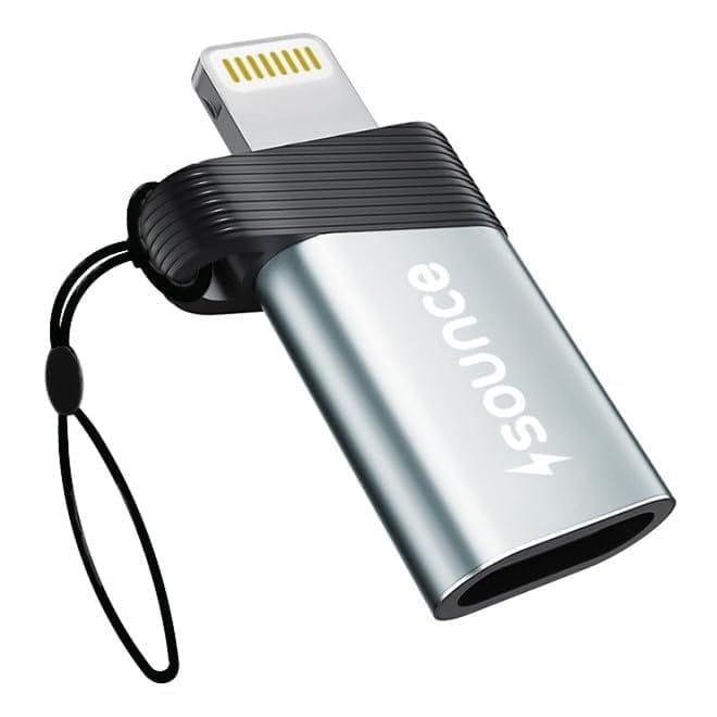Sounce Type C to Lightning OTG Connector for All iOS Devices, Female to Male Adapter Supports Charging and High-Speed Data Transfer Compatible with All iOS Devices - Black Black / Type C to Lightning