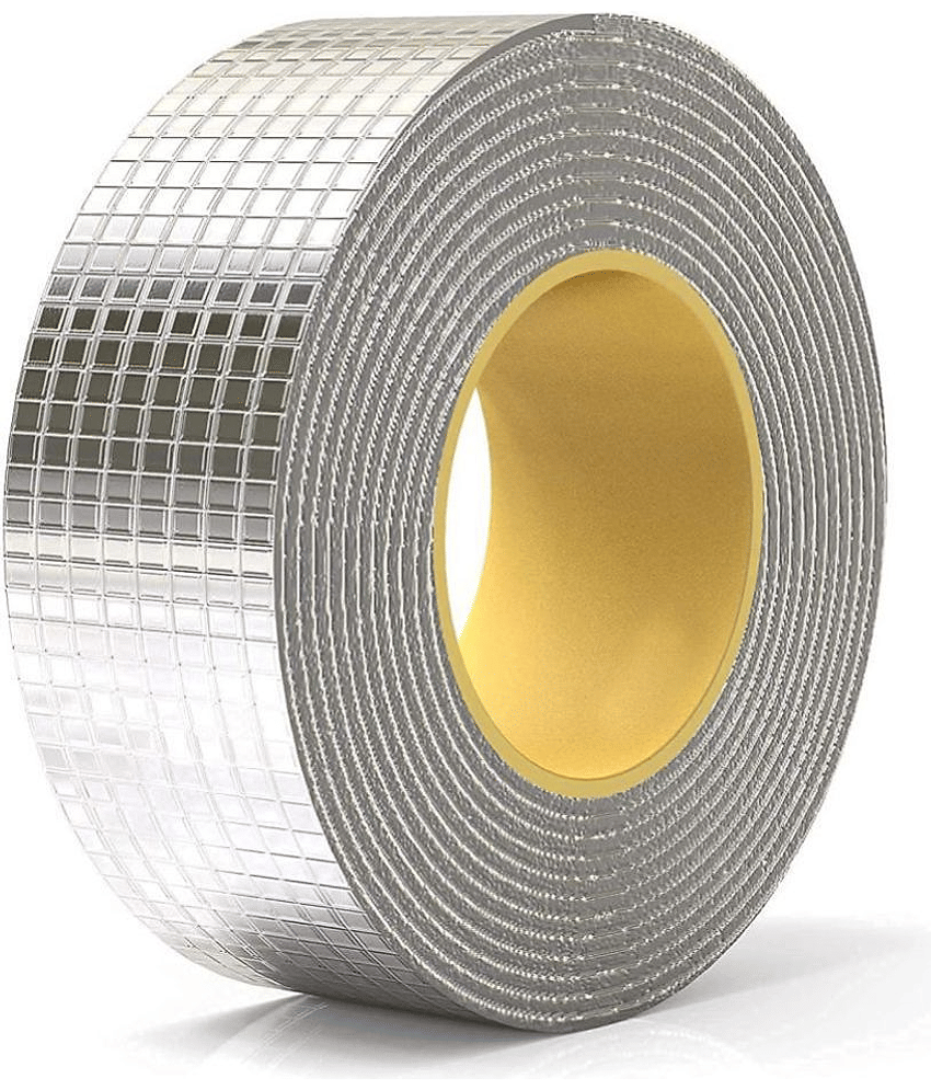 Leakage Repair Waterproof Tape for Pipe Leakage Roof Water Leakage Solution Alum - Silver Single Sided Flax Tape ( Pack of 1 )