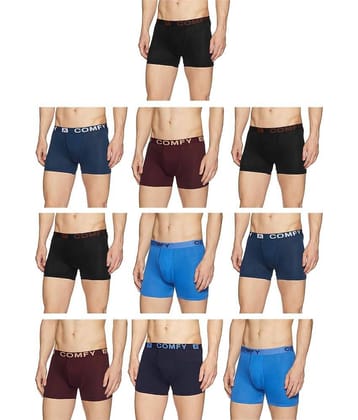 Amul comfy Multicolor Cotton Men's Trunks ( Pack of 10 )