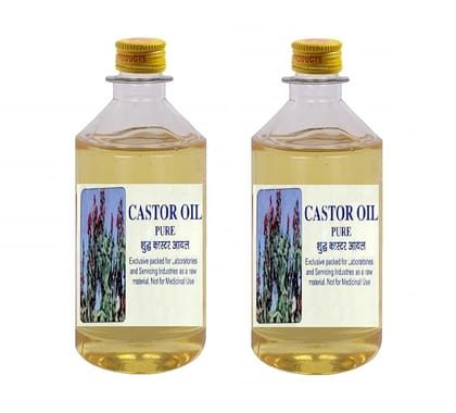 Elecsera 100% pure Castor Oil For Health, Hair & Skin Care 100 ml Pack of 2 Hair Oil (200 ml)