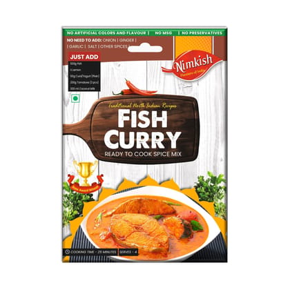 Nimkish Fish Curry Ready to Cook Spice Mix | 40g | Onion Ginger Garlic Already in Mix | Himalayan Recipe