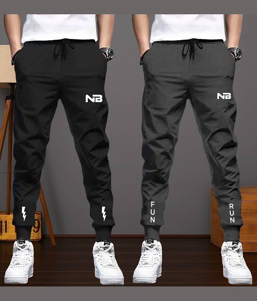 Lieo Trend Multicolor 7 Polyester Men's Sports Trackpants ( Pack of 2 )