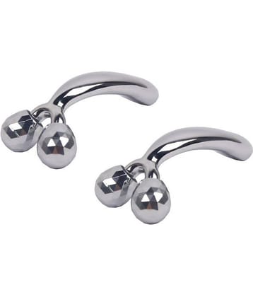 3D Massager Manual Roller Full Body Shape for Skin Lifting Wrinkle Remover Facial Massage (Silver)