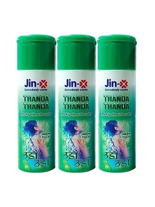 JINX Thanda Thanda Prickly Heat Powder (Neem Tulsi) 150gm - 3 Pic Combo Pack