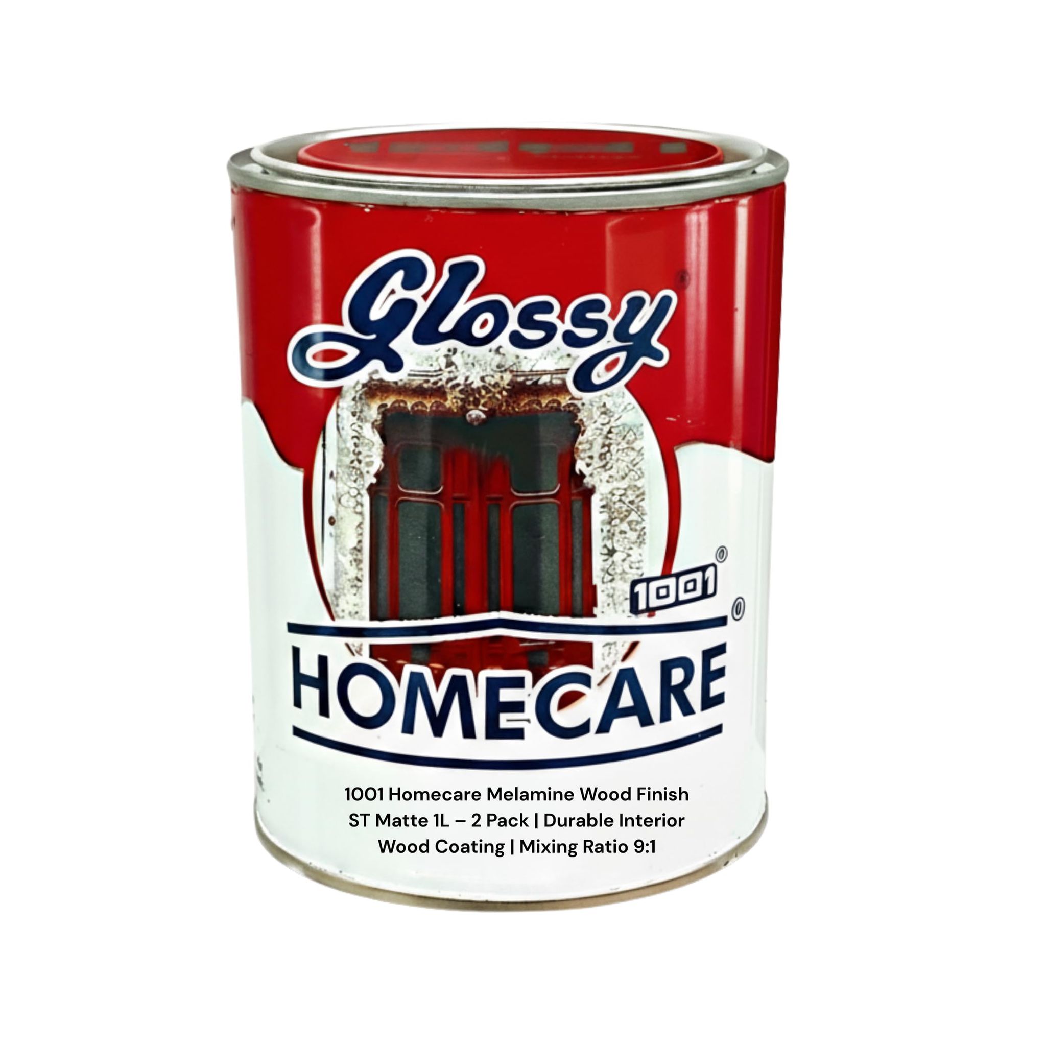 1001 Homecare Melamine Wood Finish ST Matte 1L 2 Pack | Durable Interior Wood Coating | Mixing Ratio 9:1
