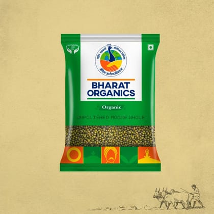 Organic Unpolished Moong Whole (Sabut) - Bharat Organics