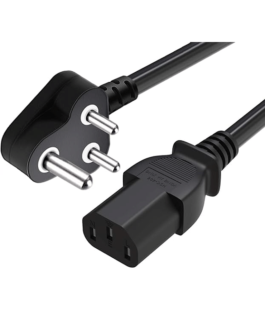 1.5m Power Cord 3 Pin Power Supply For Pc, Montior, Printer - Black