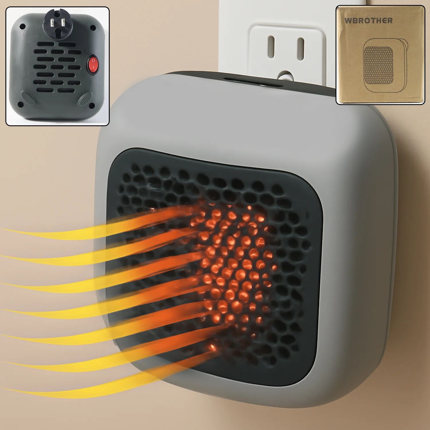 Wall-Mounted Plug-In Room Heater (1 Pc / With Converter)