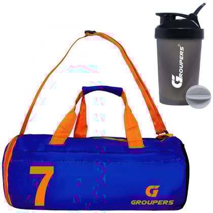 GROUPERS Duffle Canvas Bag with Shaker Bottle-400ml