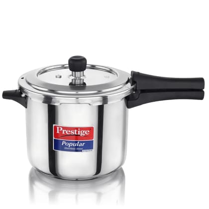 Prestige 5 Litre Stainless Steel Popular Svachh Outerlid Pressure Cooker | Deep lid for spillage control|Gas & Induction Compatible|Controlled Gasket Release System|5 Years warranty|ISI Certified Prestige 5 Litre Stainless Steel Popular Svachh Outerlid Pressure Cooker | Deep lid for spillage control|Gas & Induction Compatible|Controlled Gasket Release System|5 Years warranty|ISI Certified