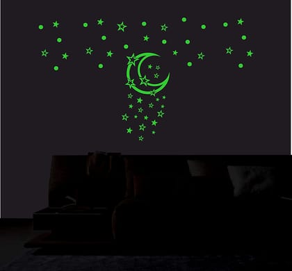 DreamKraft Glow in The Dark Galaxy of Stars with Moon Radium Stickers DreamKraft Glow in The Dark Galaxy of Stars with Moon Radium Stickers