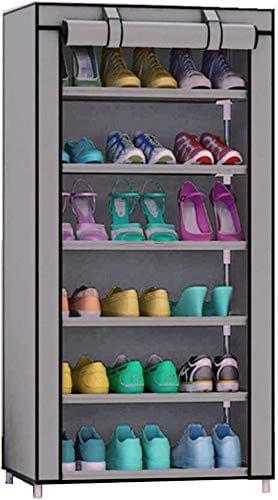 CMerchants Multipurpose Portable Space Saving/Rack Shelf Organizer 6 Layer Shoe Rack Organizer Stand, Metal,