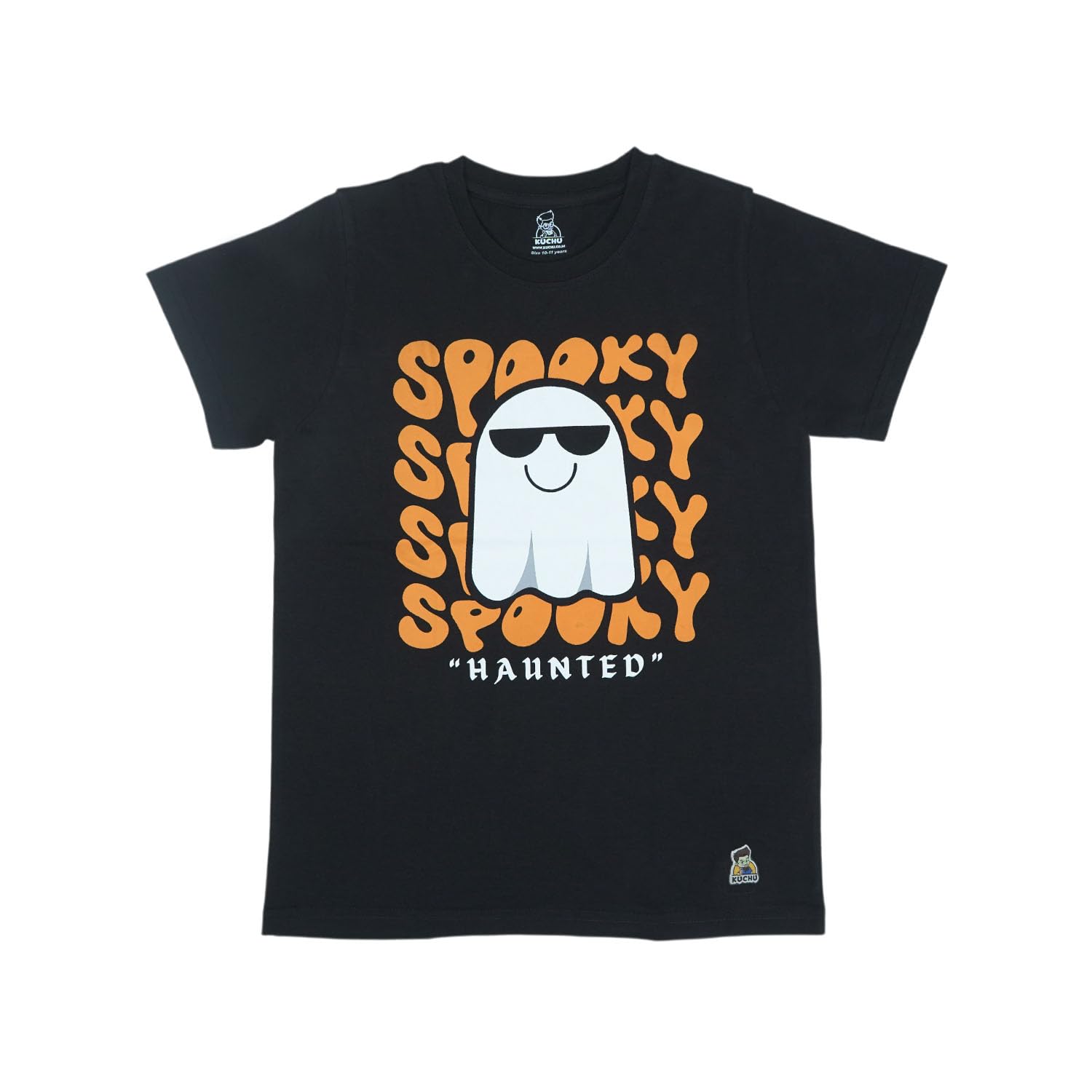 KUCHU Kids’ Unisex T-Shirt “Spooky” Digital Print | Soft Cotton-Modal Blend | Breathable, Lightweight & Durable Casual Top for Boys & Girls