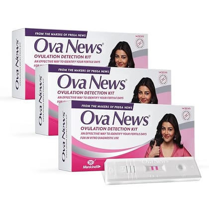 Ova News Ovulation Detection Kit by mankind Ovulation Kit  (18 Tests Pack of 3)