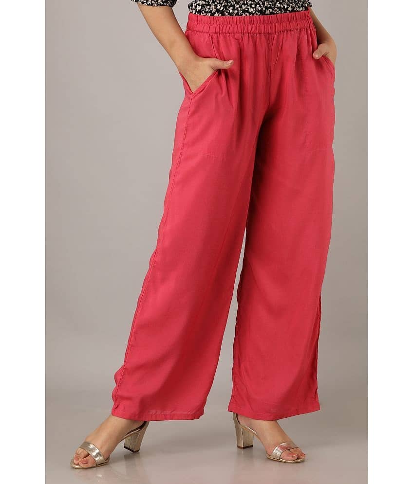 NeshamaKurti - Pink Rayon Straight Women's Palazzos ( Pack of 1 )
