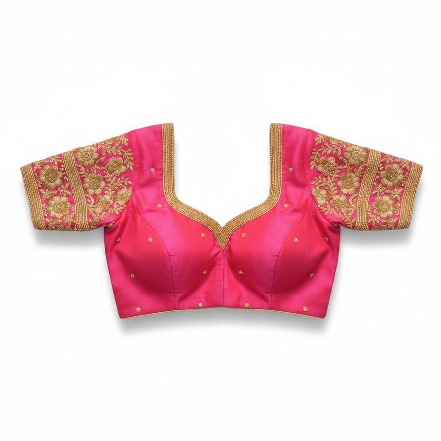 Pink Embroidered Ethnic Blouse