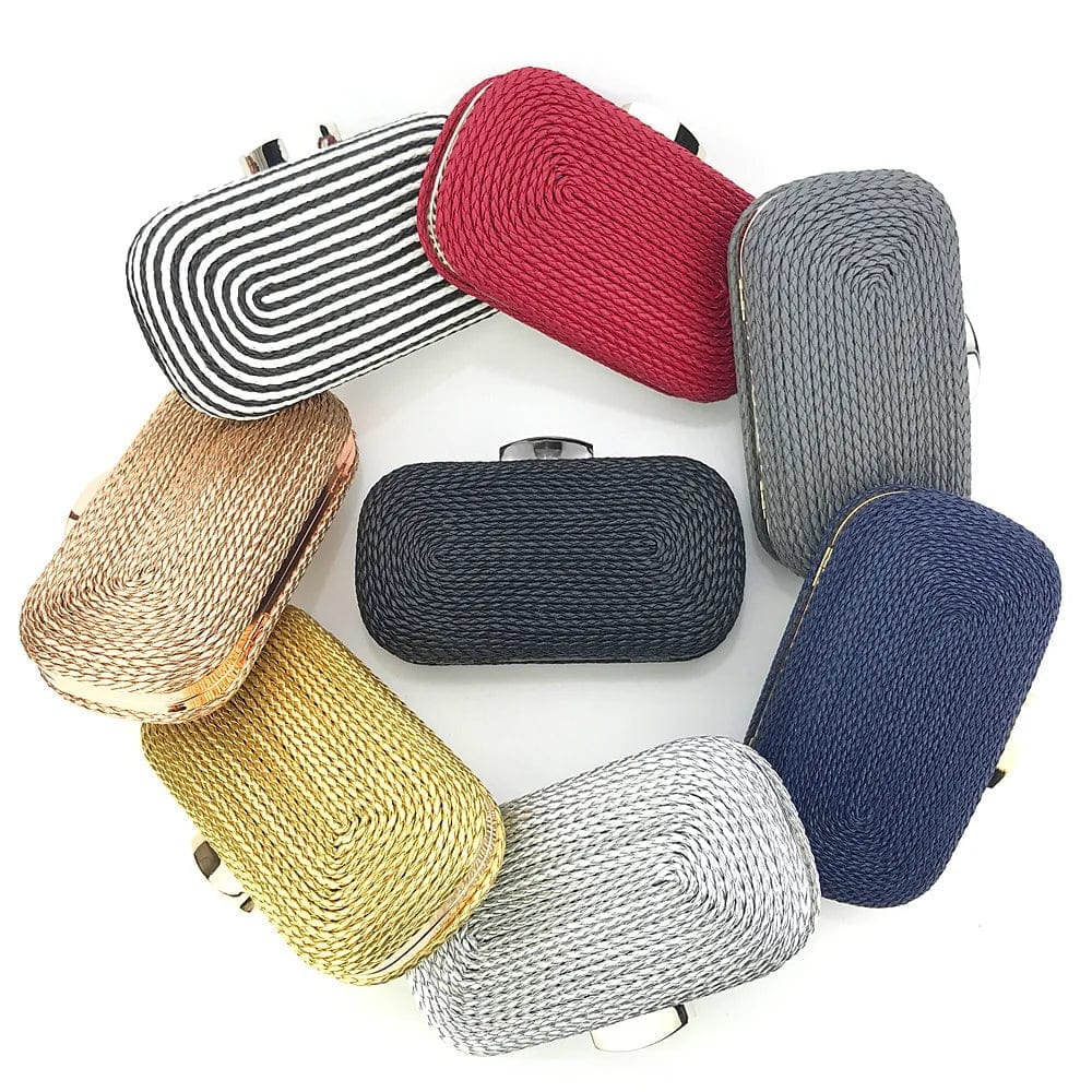 Vintage Evening Clutch Bags For Women Party Bags Women Chains Shoulder Hand Weave Clutch Bag Clutches Women