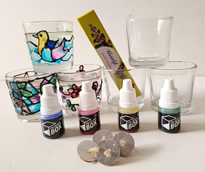The brown box-Glass Painting Candle Making kit,Art and Craft Kit,DIY Kit,Hobby Kit,Christmas Gift,Christmas Candle Making kit,Birthday Gift,Christmas Gift