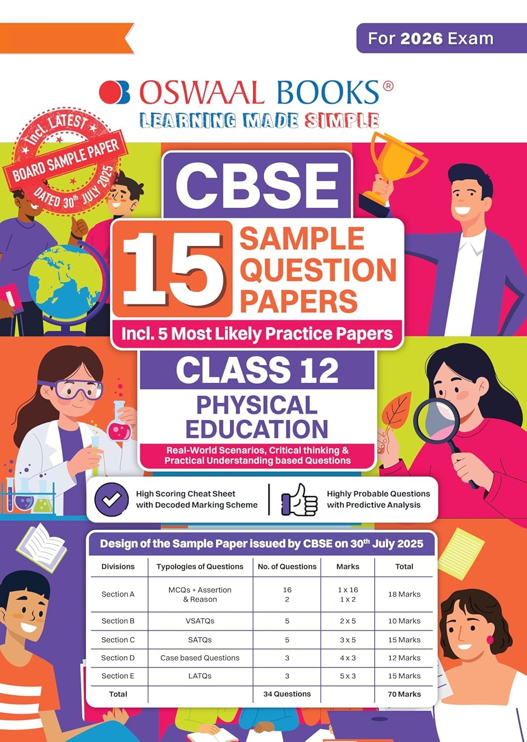 Oswaal CBSE 15 Sample Question Papers Class 12 Physical Education for 2026 Board Exam (As per CBSE Sample Question Paper issued on 30 July 2025)-oswalspphy12 [Paperback] Oswaal