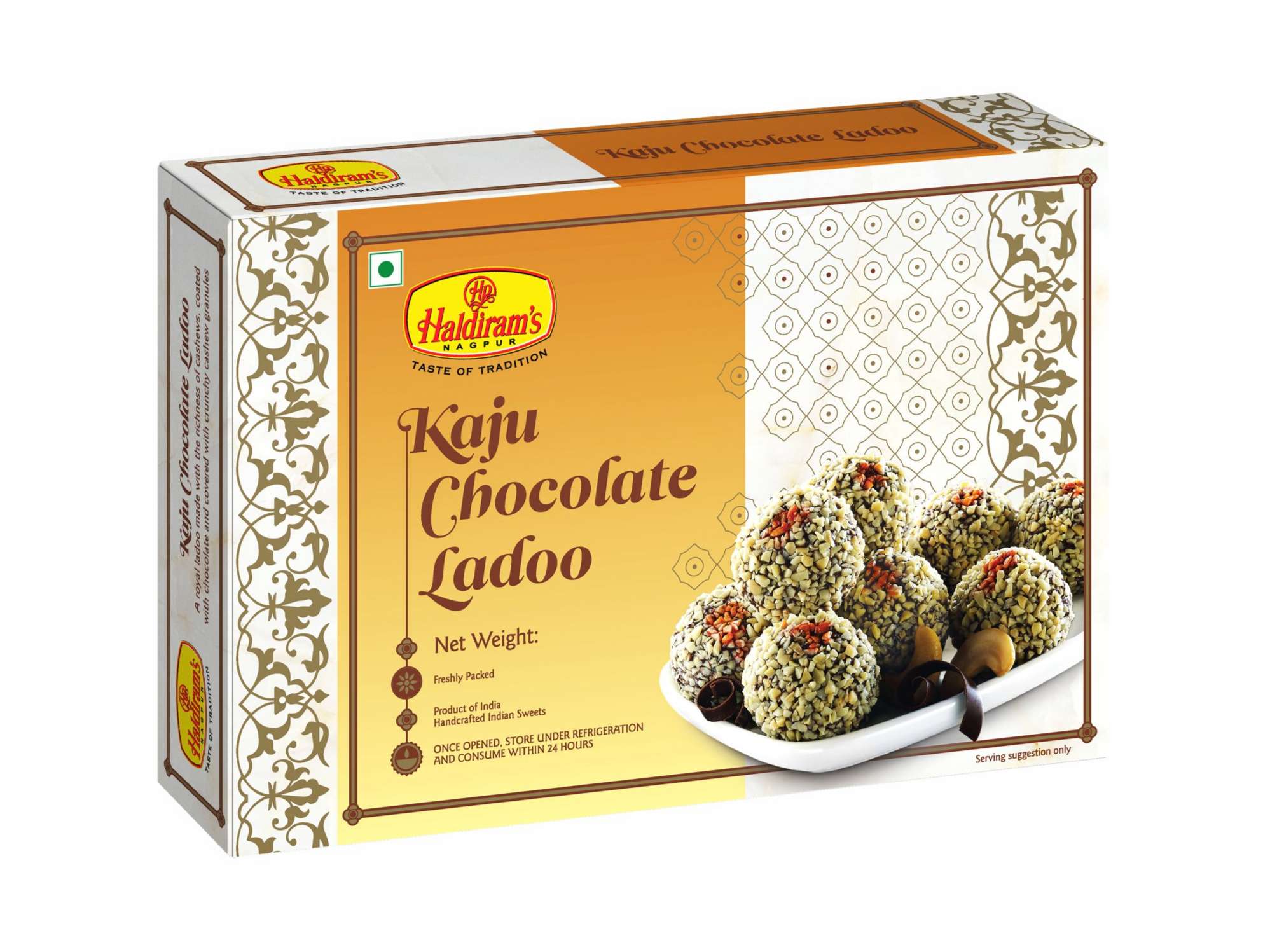 Haldiram's Kaju Chocolate Ladoo Packed Sweets - 250 Gm - Pack of 2