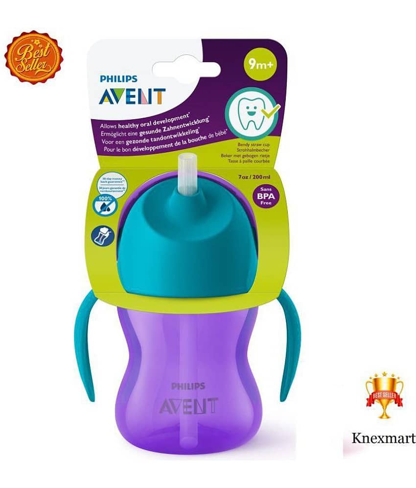 Philips Avent Purple Plastic Straw sippers baby sipper bottle Baby Bottle