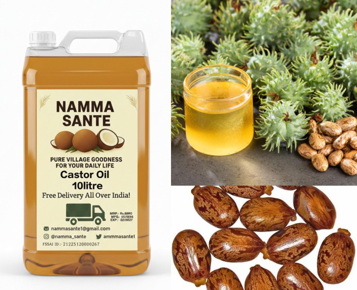 Castor Oil, Erand Oil, Arandi Oil, Castor Seed Oil, Cold Pressed Castor Oil 10litre