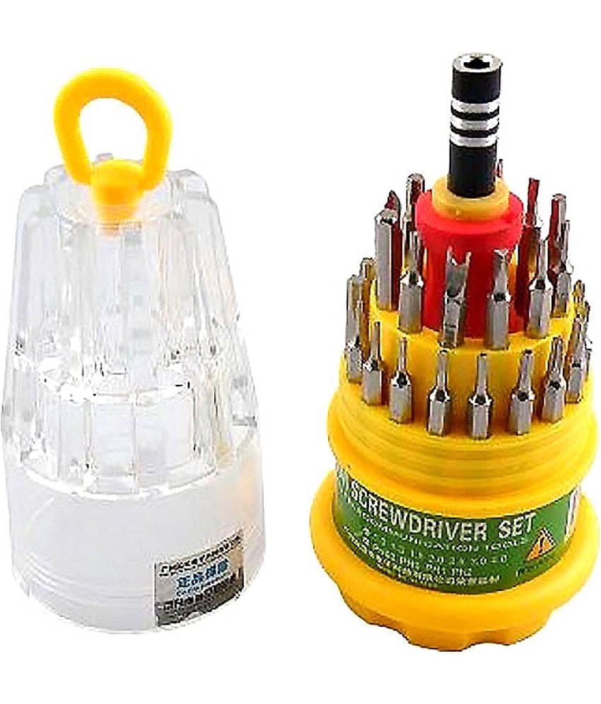 Shopper52 Jackly Magnetic Screw Driver 31 in 1 Tool Kit (Yellow)