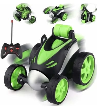 Braintastic Rechargeable Remote Control Stunt Tipper RC Car Acrobatic 360 Degree Spiral Spin Music Toys for Kids 5+Years (Green) (Green Black) Braintastic Rechargeable Remote Control Stunt Tipper RC Car Acrobatic 360 Degree Spiral Spin Music Toys for Kids 5+Years (Green) (Green Black)