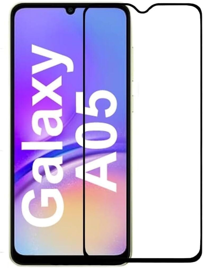 PLUGTECH Advanced Tempered Glass With Anti-Explosion 9H Hardness Edge-To-Edge Coverage Screen Guard for SAMSUNG A05