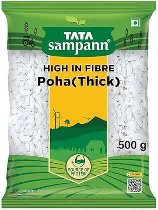 Tata Sampann, High in Fibre Poha(Thick), 500g