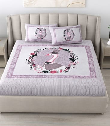 180 TC Cotton Printed Bedsheet With Two Pillow Covers For Double Bed 180 TC Cotton Printed Bedsheet With Two Pillow Covers For Double Bed