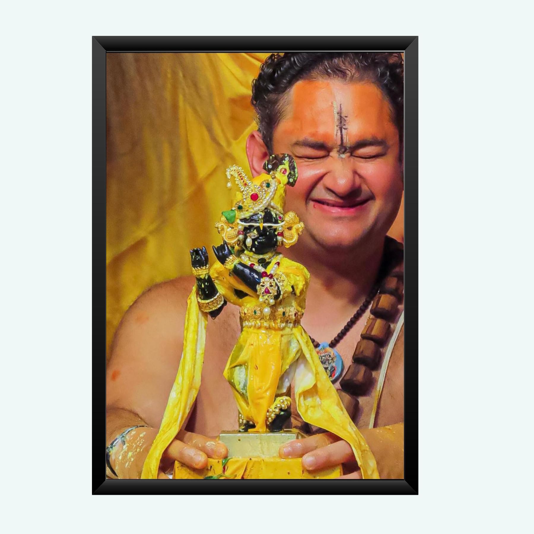 NOKKES Radha Raman ji Vrindavan Radha Raman Thakur Ji Photo Frames Religious Photo frame 5X7 Inch Photo Frame_QWW62