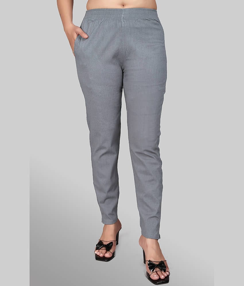 Devakii Women Cotton Casual Trousers ( Grey )