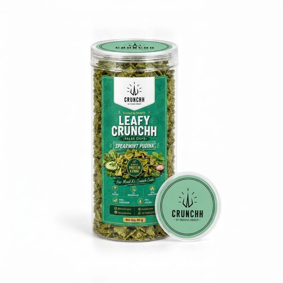 LEAFY CRUNCH PALAK CHIPS - 80 gm - One cylindrical container