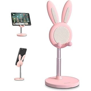 Pack Cute Cell Phone Stand, Adjustable Bunny Phone Stand for Desk, Thick Case Friendly Holder Compatible with iPhone, K