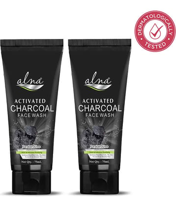Alna Charcoal Face Wash 75ml Paraben Free , Pack of 2