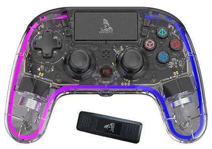 AG Gamerz GWL2000 Wireless+Bluetooth+Wired Gamepad For PS3/PS4/PC/Android/iOS, Hall Effect Trigger & Joystick, Game Controller With 2 Macro, Turbo Mode, Upto 16 Hours Gaming, RGB Joypad