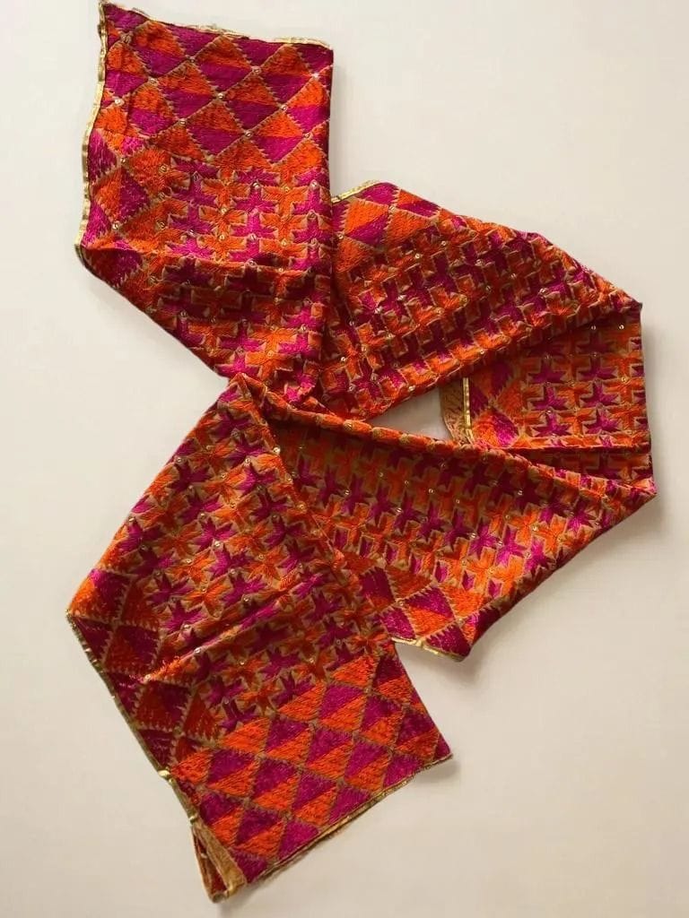 Hand embroidery Phulkari 
