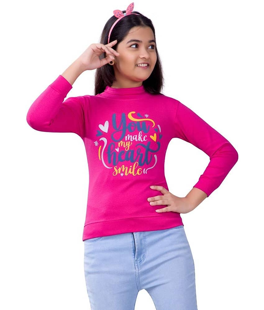 Little Funky Single Girls Cotton Blend Pullover ( Navy )