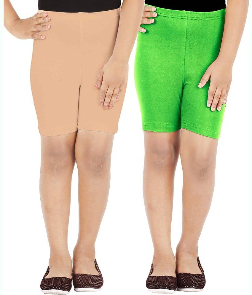 LULA Pack of 2 Girls Cotton Blend Cycling Shorts ( Multicolor )