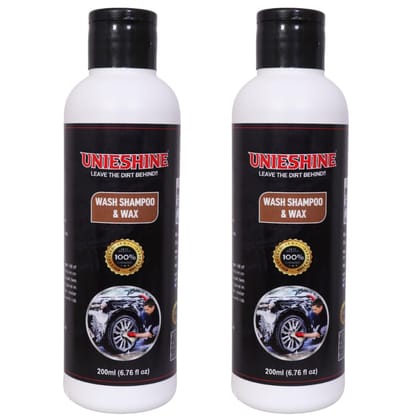 Unieshine Car Wash & Wax Shampoo for Car & Bike (200 Ml Plus 200 Ml)