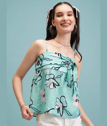 Tokyo Talkies Women's Polyester Peplum Top ( Green )