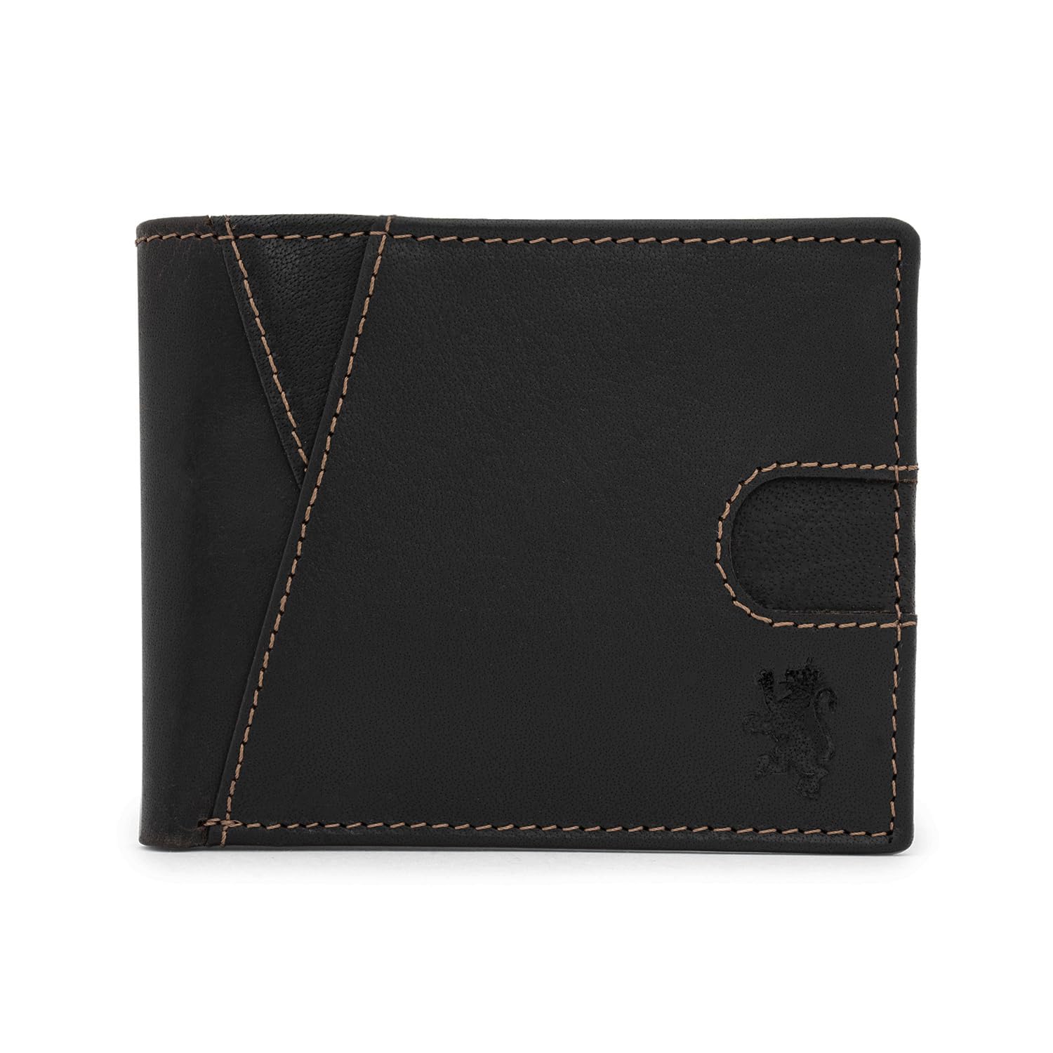 Red Tape Brown Men's Bifold Leather Wallet with RFID Blocking | Slim Genuine Leather Wallet for Men with Card Slots, Secret Pocket & Currency Compartment