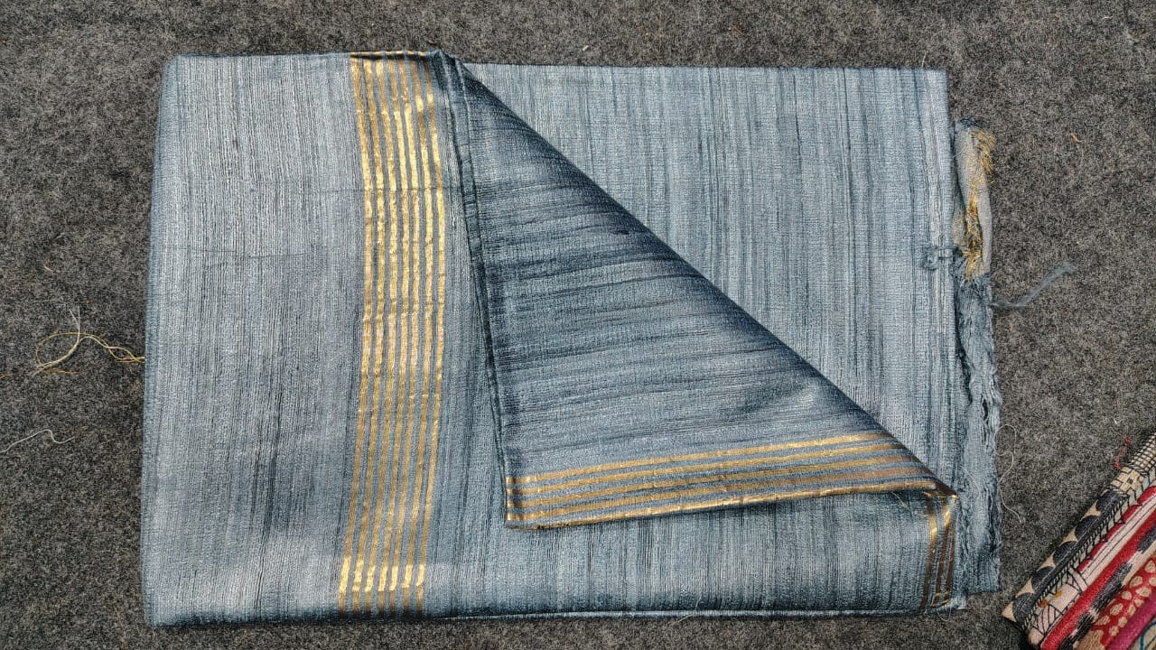Pure Tussar Kosa Silk Saree with Zari Border