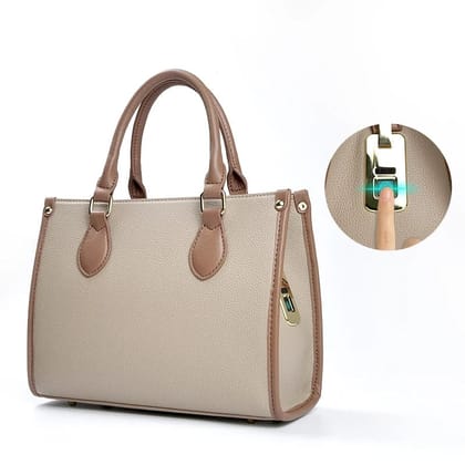 Hot selling big capacity PU leather smart fingerprint tote bag travel fashion texture women hand bags with fingerprint lock
